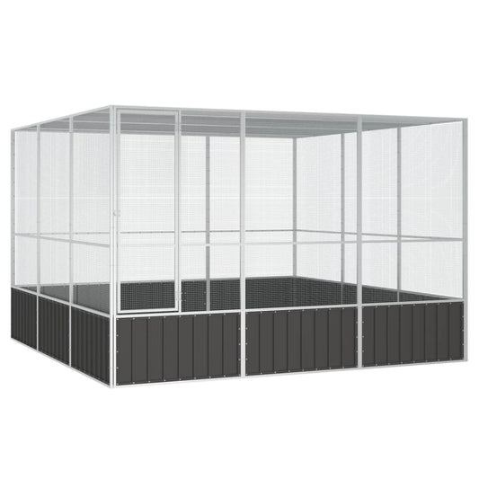 Gaiola pássaros 302,5x324,5x211,5 cm aço galvanizado antracite