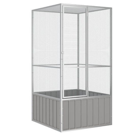 Gaiola p/ pássaros 111x107x211,5 cm aço galvanizado cinzento