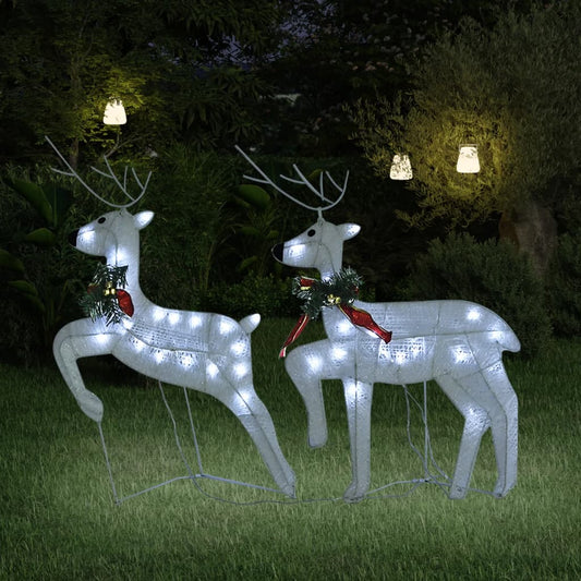 Renas de Natal 2 pcs 40 LEDs branco