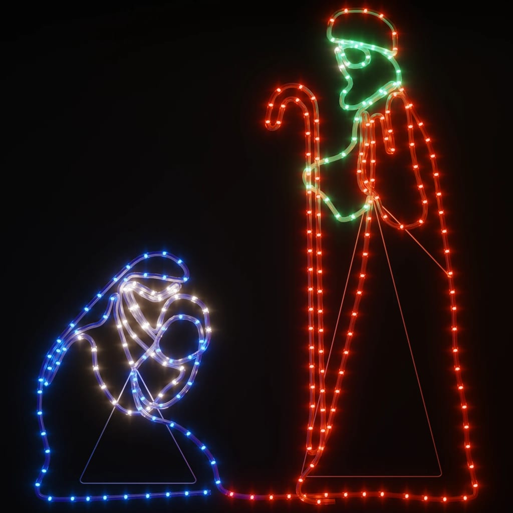 Figura de Maria e José com 264 LEDs 40x55&38x100 cm