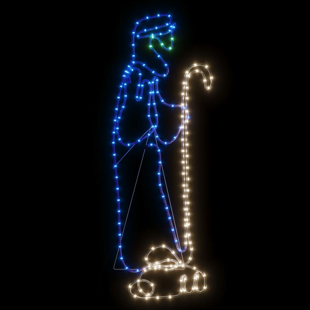 Figura natalícia de pastor e cordeiro com 168 LEDs 102,5x35 cm