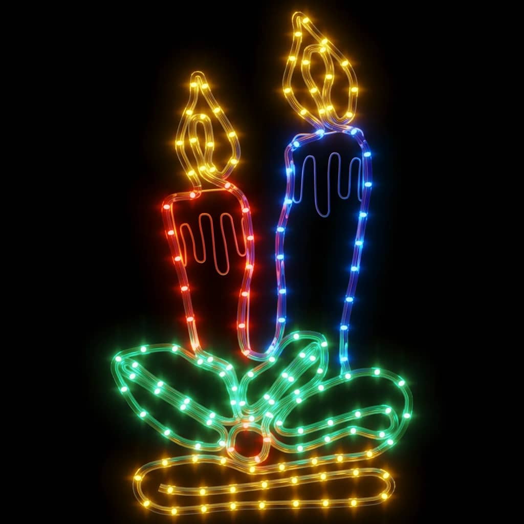 Figura de velas de Natal com 144 luzes LED 70x42 cm