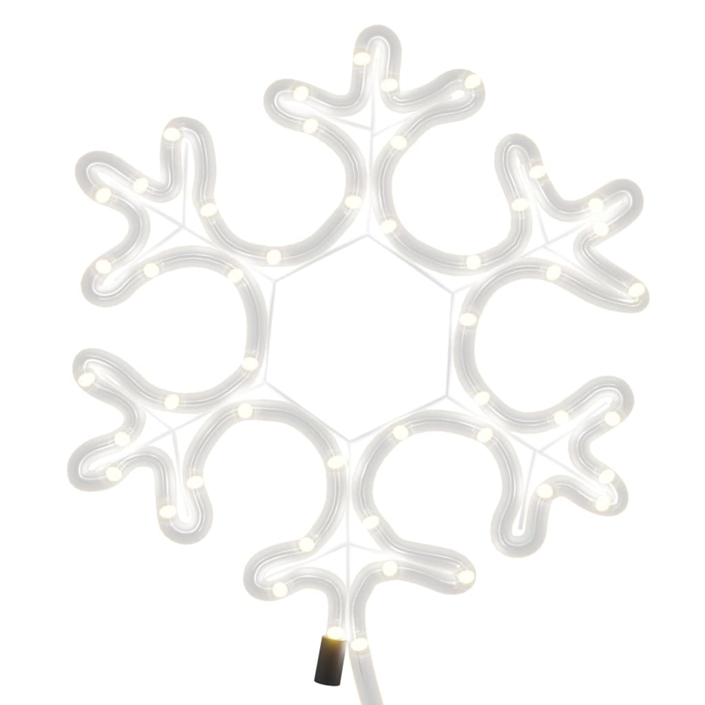 Figura natalícia de floco de neve 48 LEDs 27x27cm branco quente