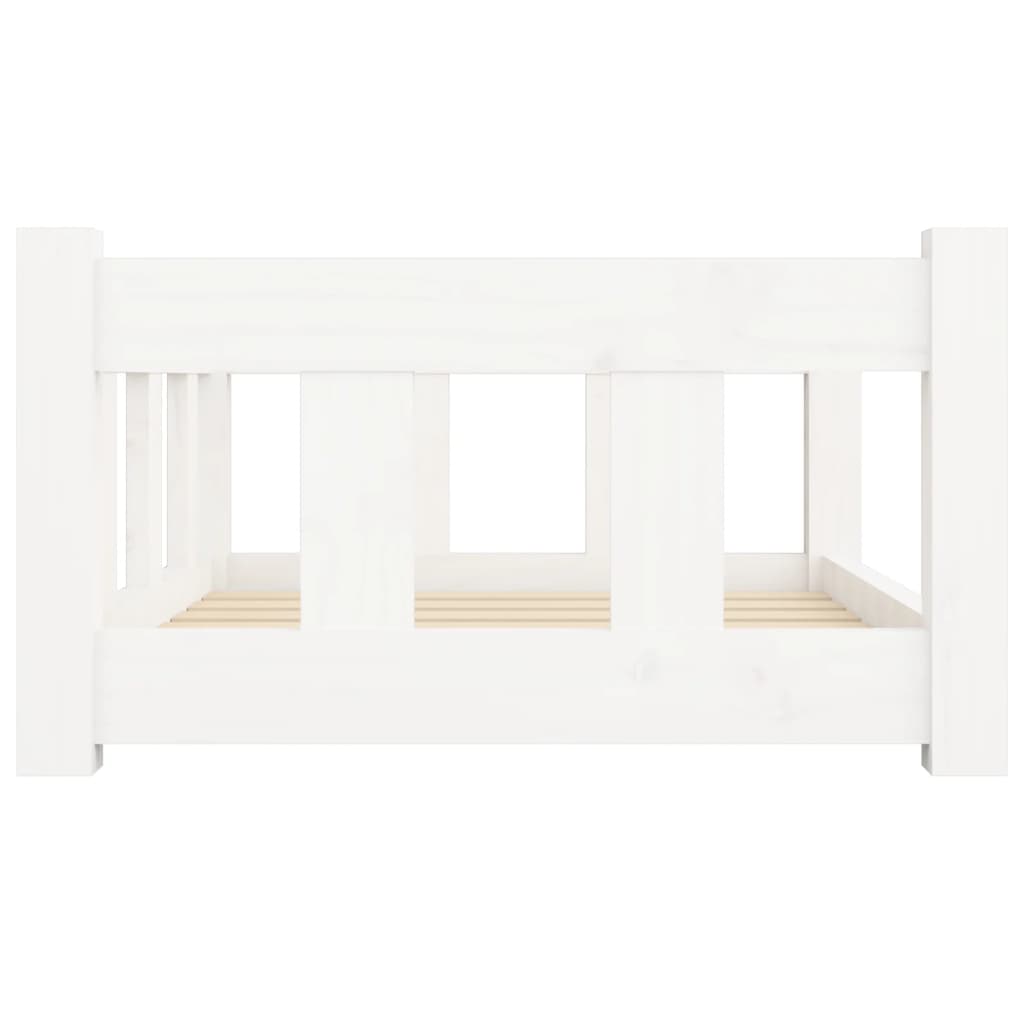 Cama para cães 65,5x50,5x28 cm madeira de pinho maciça branco