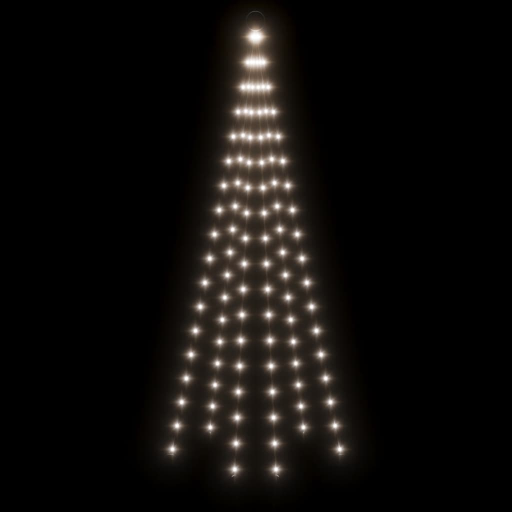 Árvore de Natal mastro de bandeira 108 LEDs 180cm branco frio