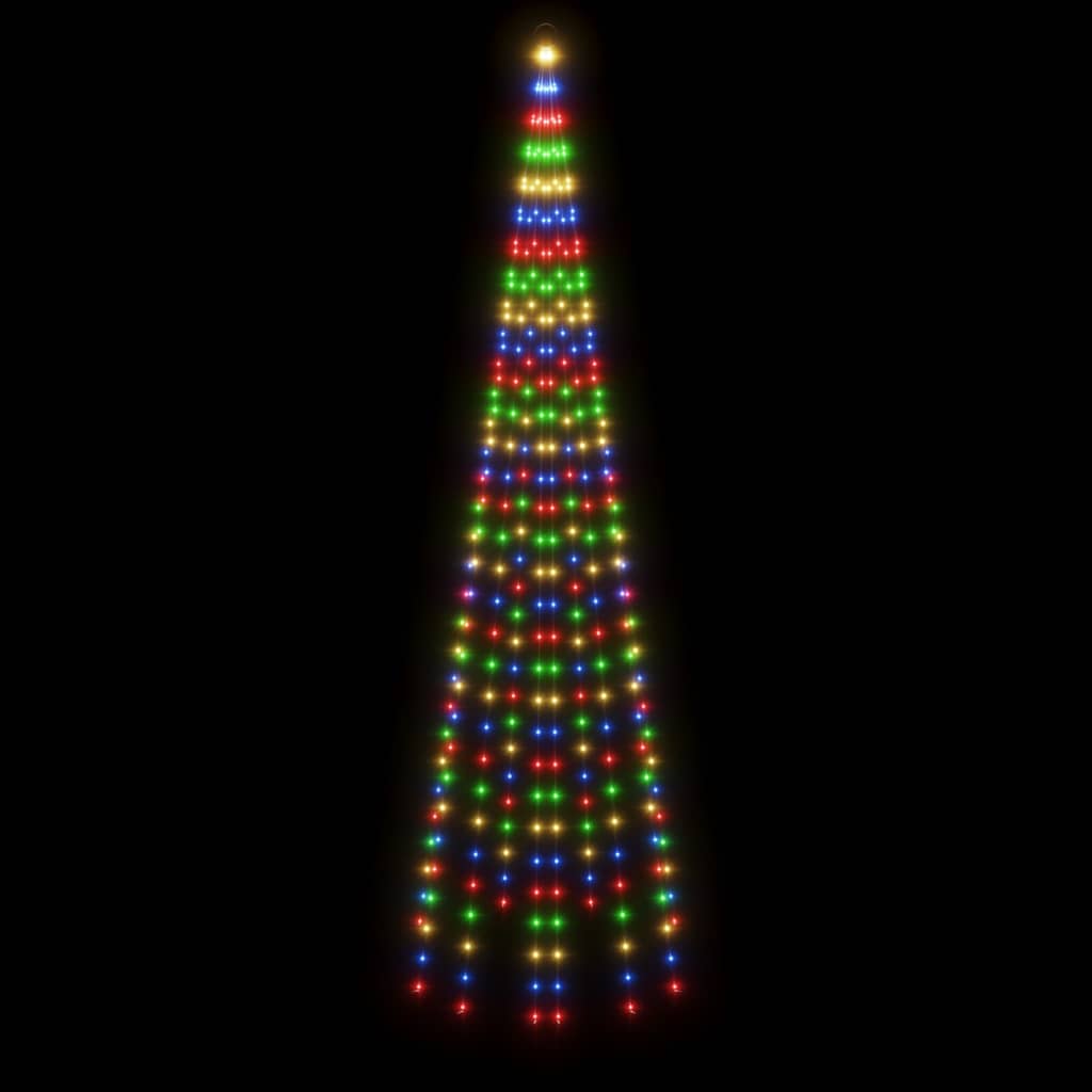 Árvore de Natal mastro de bandeira 310 LEDs 300 cm colorido