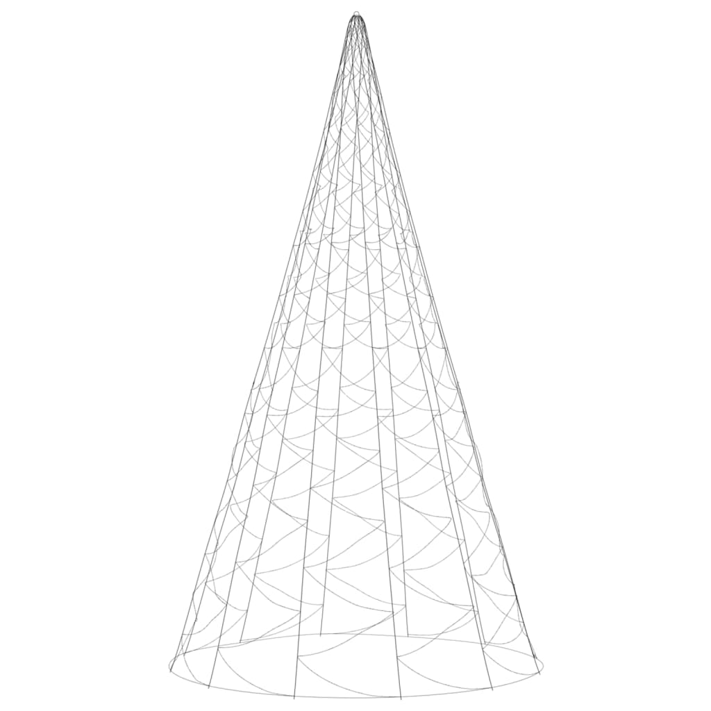 Árvore de Natal mastro de bandeira 3000LEDs 800cm branco quente