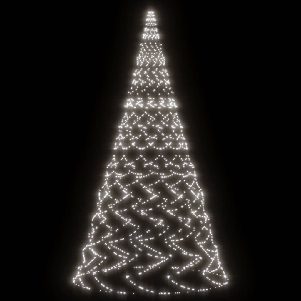 Árvore de Natal mastro de bandeira 3000 LEDs 800 cm branco frio