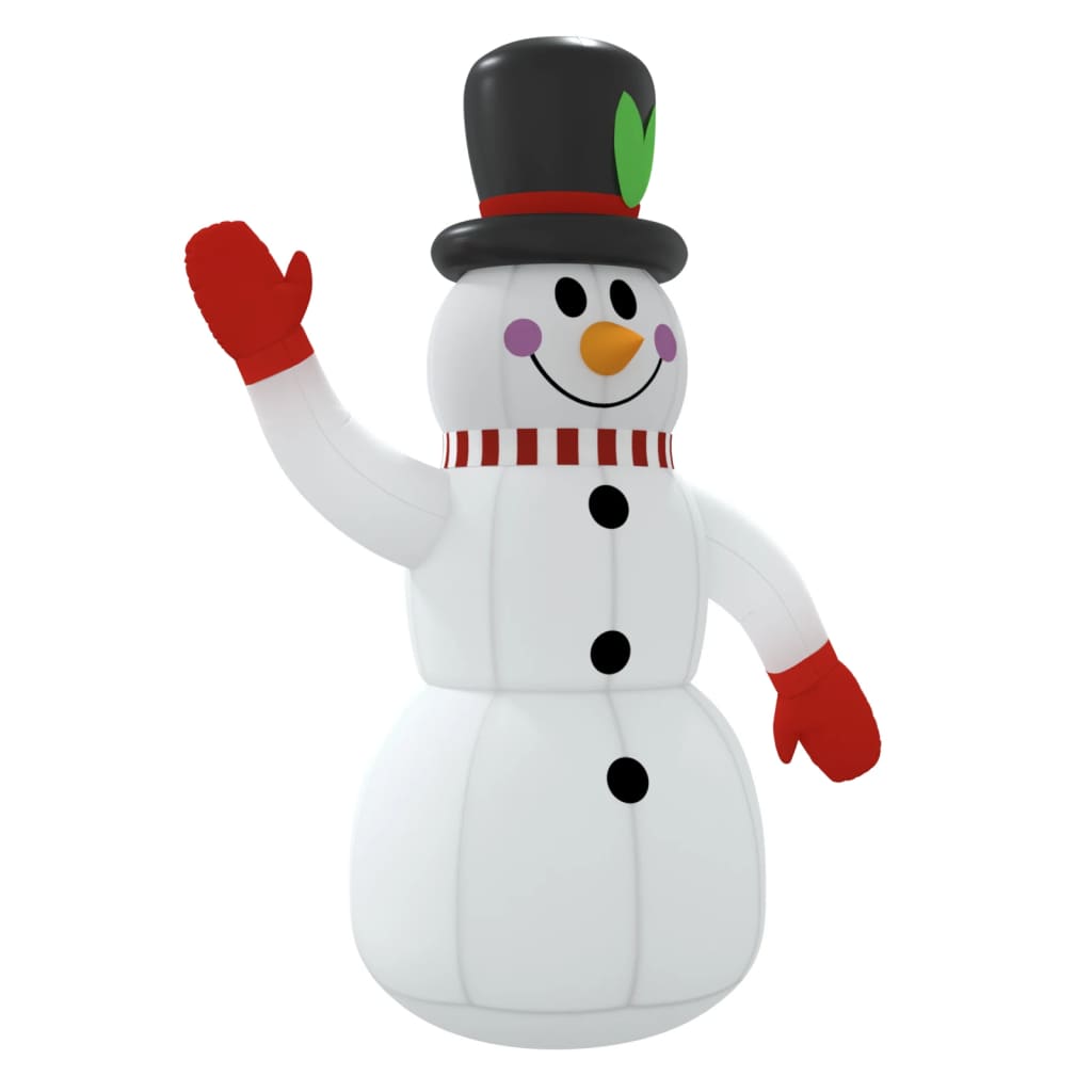 Boneco de neve insuflável com luzes LED 225 cm