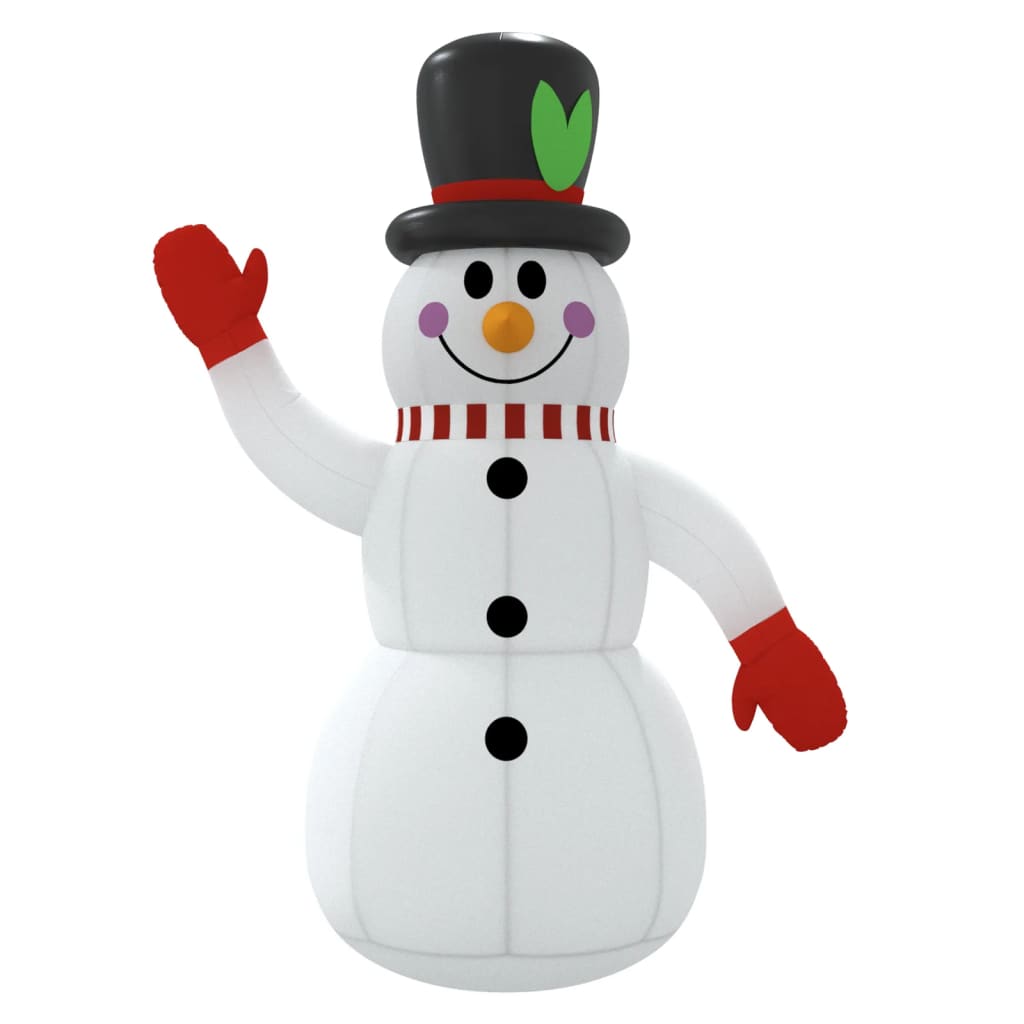 Boneco de neve insuflável com luzes LED 225 cm