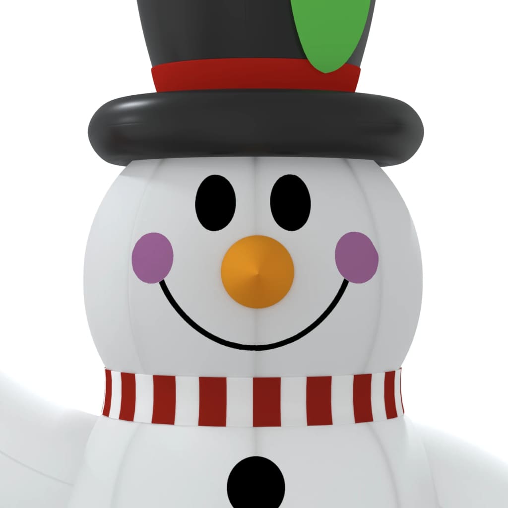 Boneco de neve insuflável com luzes LED 225 cm