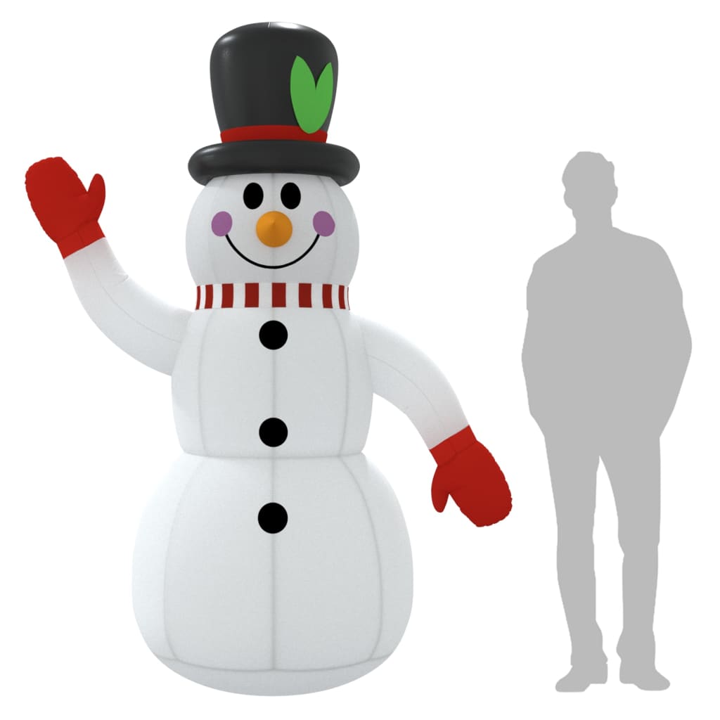 Boneco de neve insuflável com luzes LED 225 cm