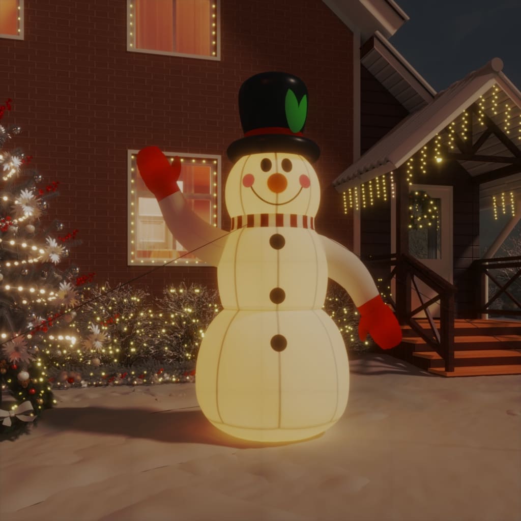 Boneco de neve insuflável com luzes LED 225 cm