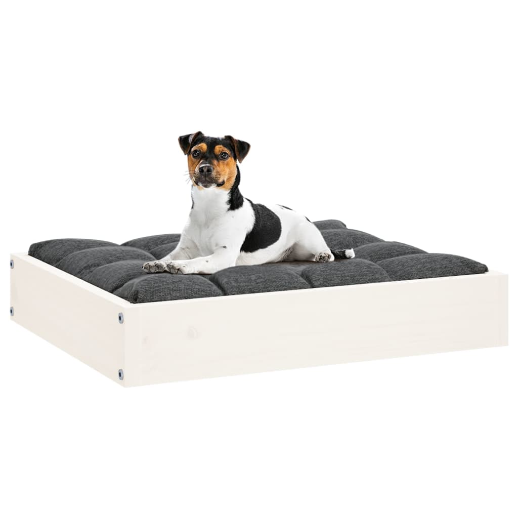 Cama para cães 51,5x44x9 cm madeira de pinho maciça branco