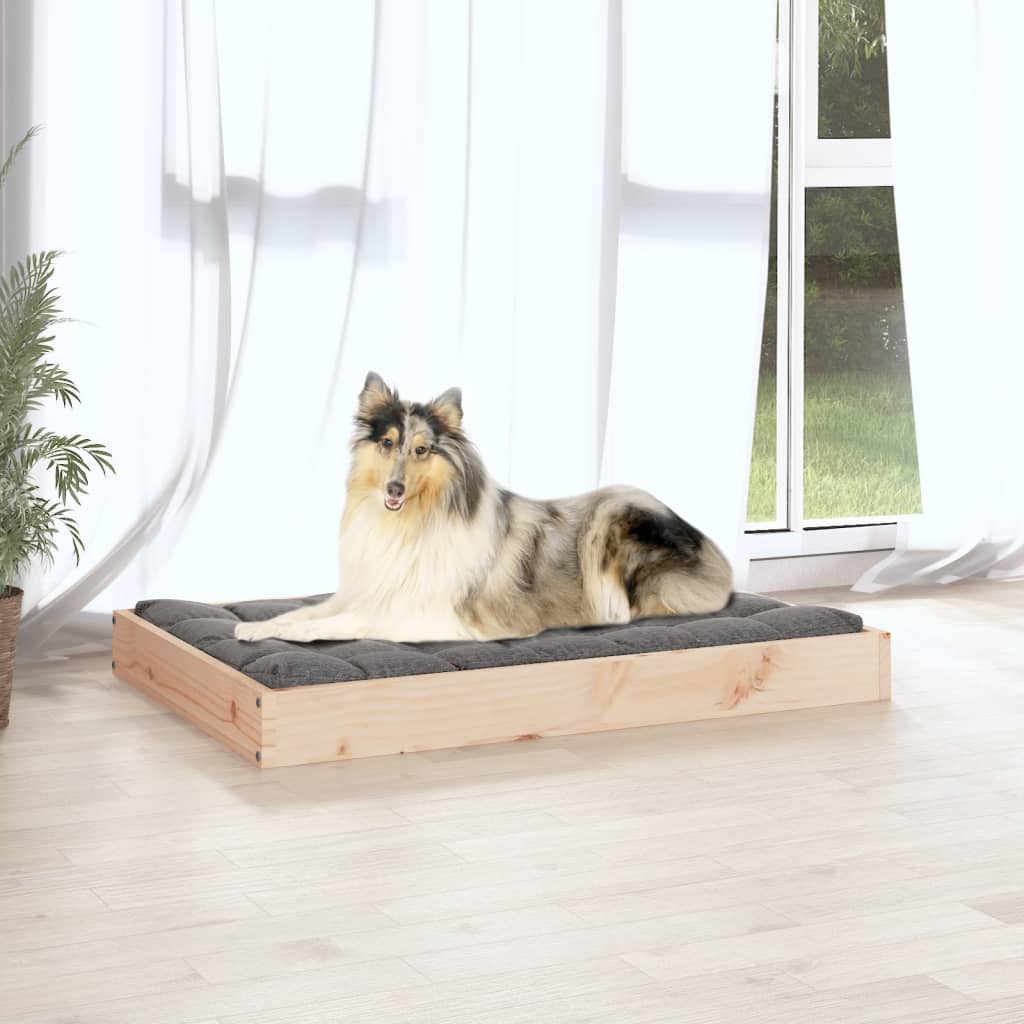 Cama para cães 91,5x64x9 cm madeira de pinho maciça