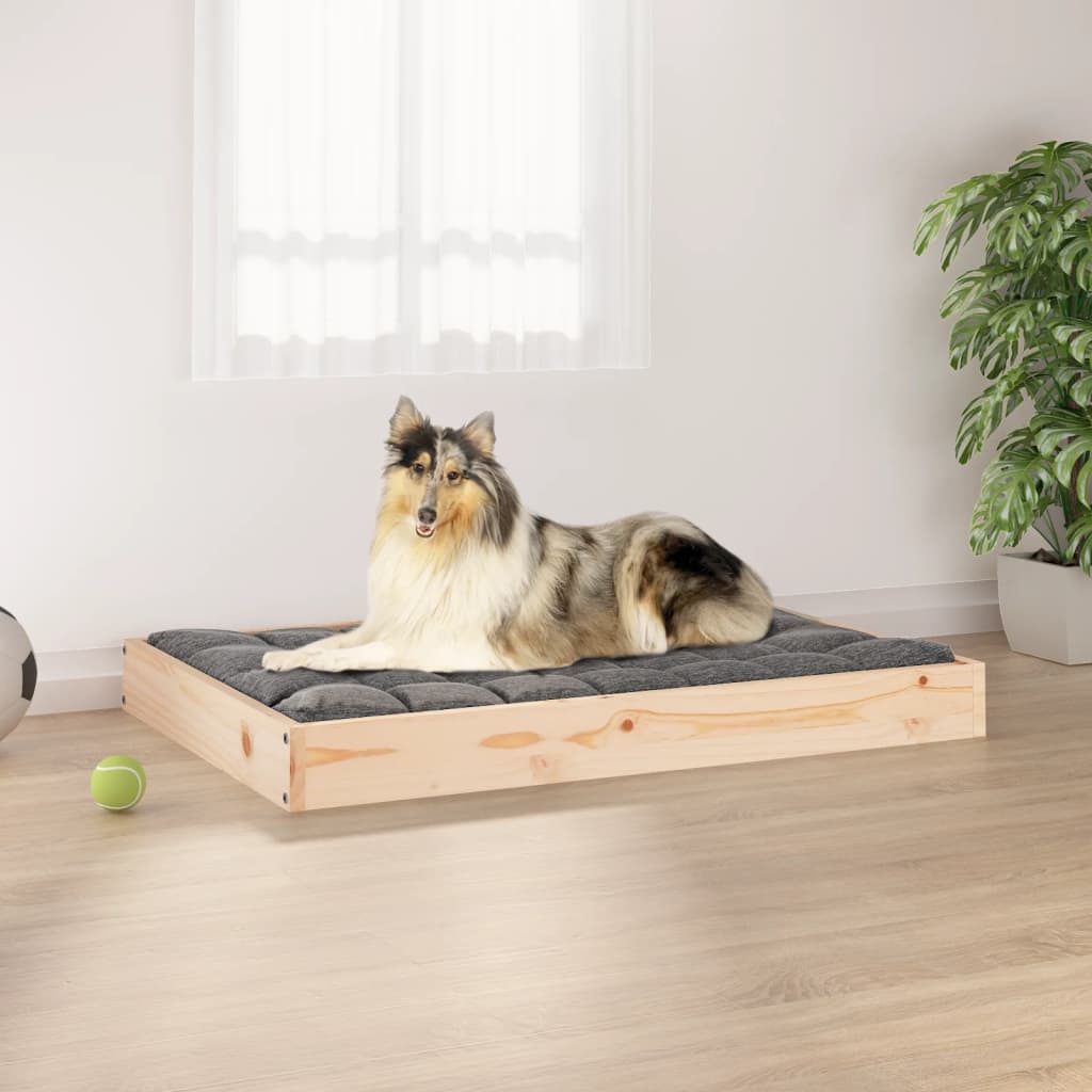 Cama para cães 91,5x64x9 cm madeira de pinho maciça