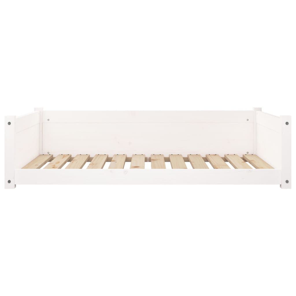 Cama para cães 105,5x75,5x28 cm madeira de pinho maciça branco