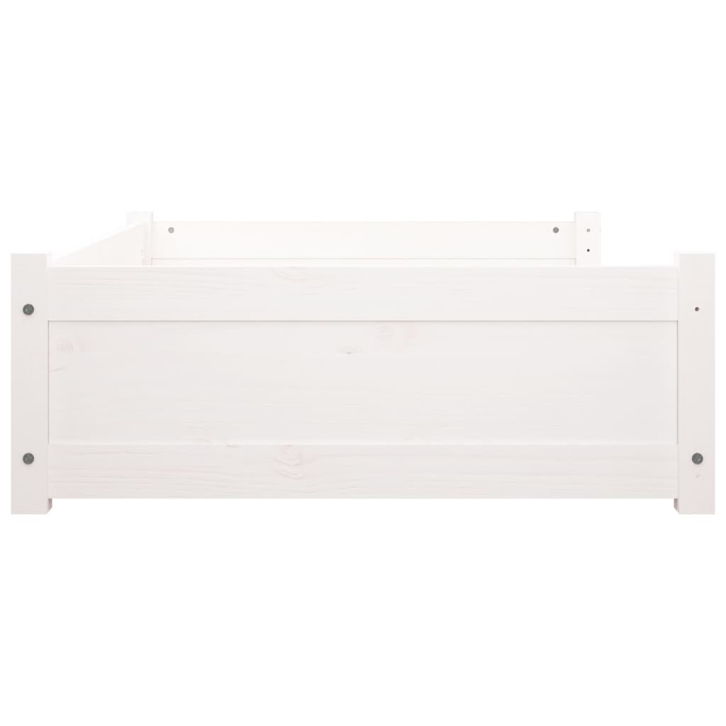 Cama para cães 105,5x75,5x28 cm madeira de pinho maciça branco