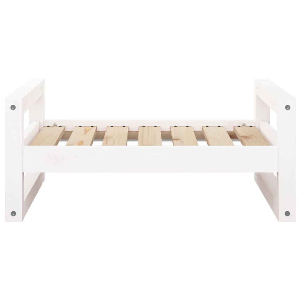 Cama para cães 65,5x50,5x28 cm madeira de pinho maciça branco