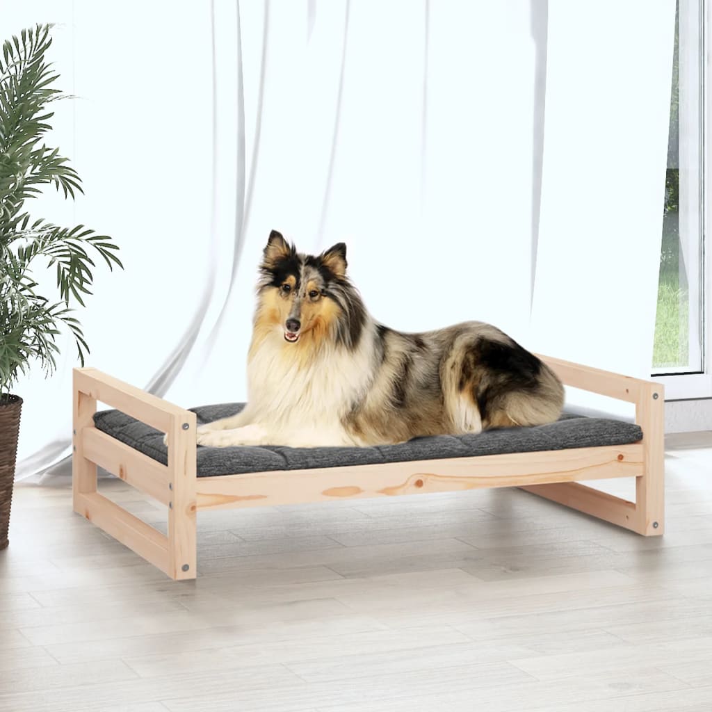 Cama para cães 95,5x65,5x28 cm madeira de pinho maciça