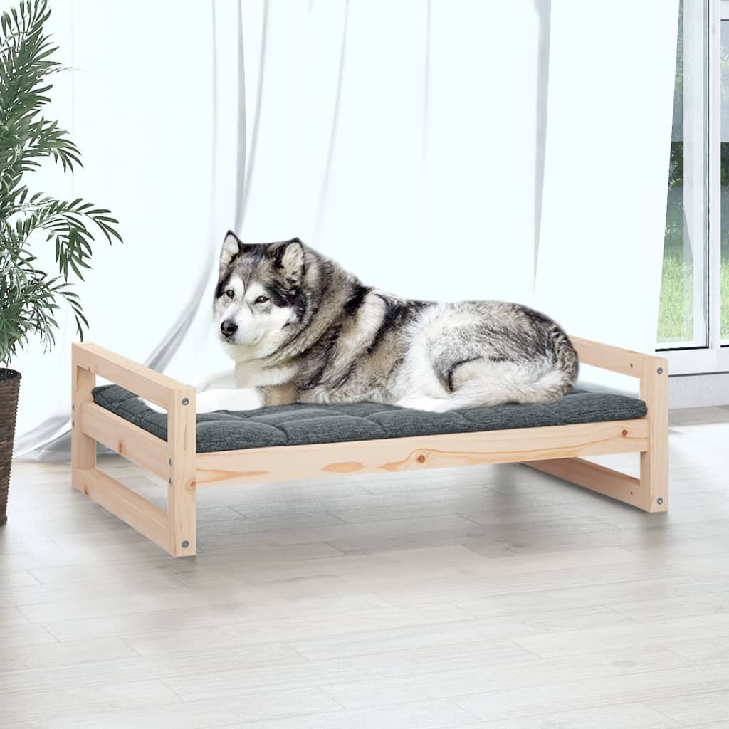 Cama para cães 105,5x75,5x28 cm madeira de pinho maciça