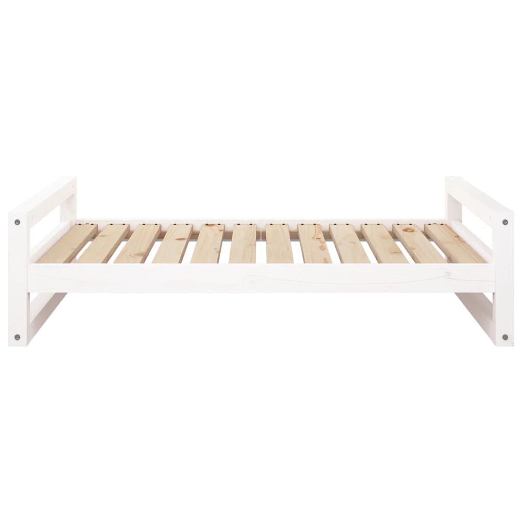 Cama para cães 105,5x75,5x28 cm madeira de pinho maciça branco