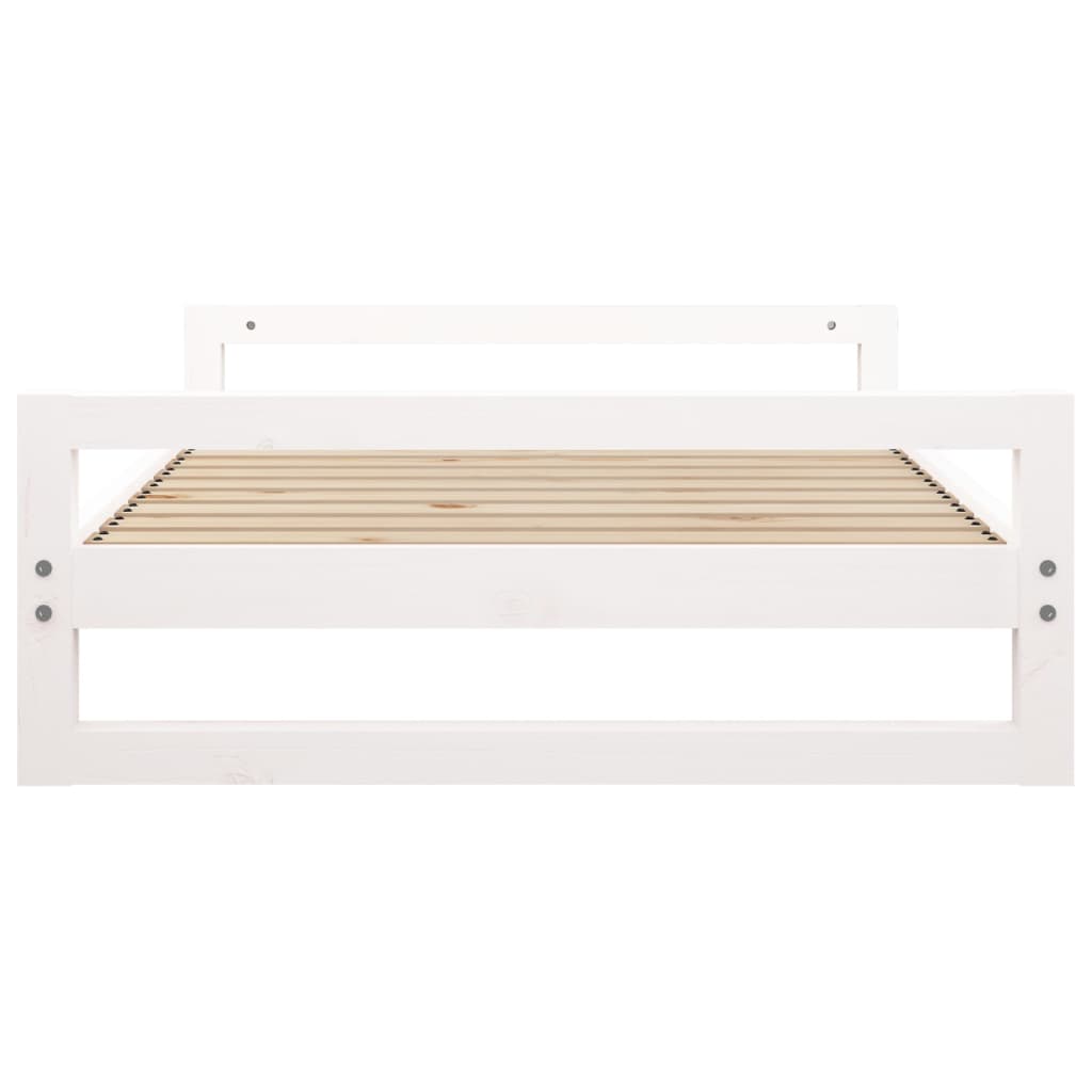 Cama para cães 105,5x75,5x28 cm madeira de pinho maciça branco