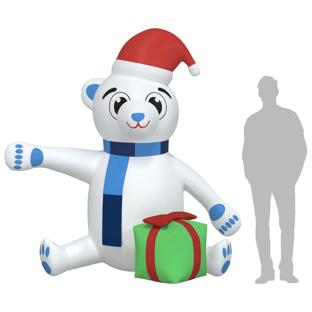 Urso de Natal insuflável com luzes LED 180 cm