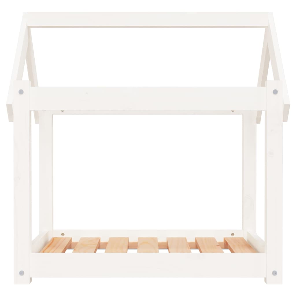 Cama para cães 71x55x70 cm madeira de pinho maciça branco