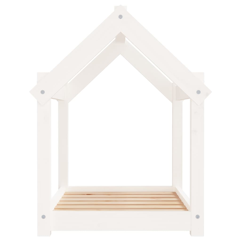 Cama para cães 71x55x70 cm madeira de pinho maciça branco