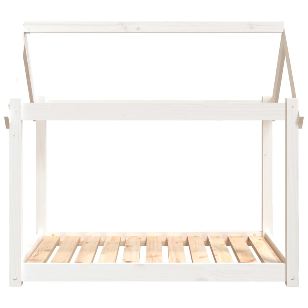 Cama para cães 101x70x90 cm madeira de pinho maciça branco