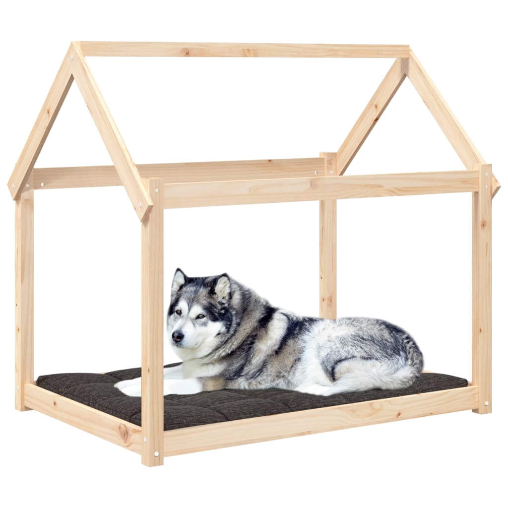 Cama para cães 111x80x100 cm madeira de pinho maciça