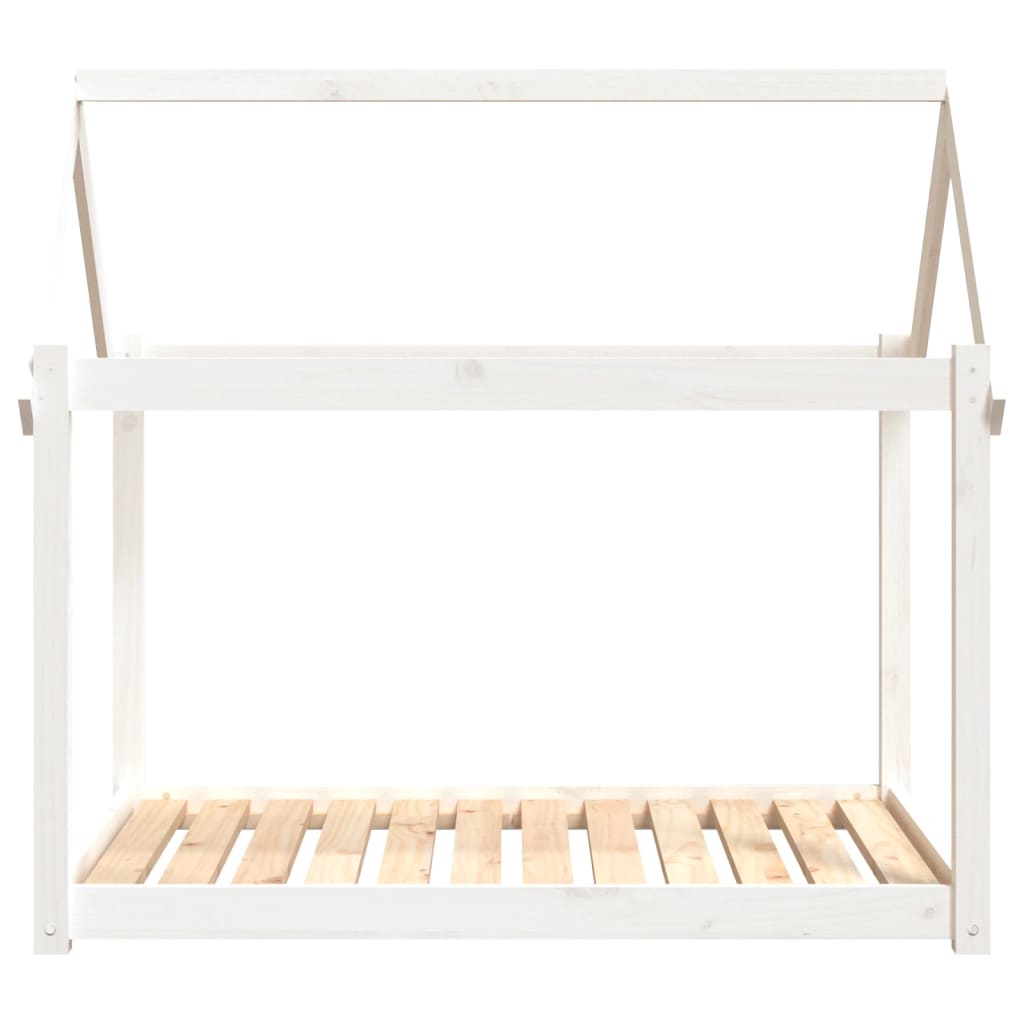 Cama para cães 111x80x100 cm madeira de pinho maciça branco