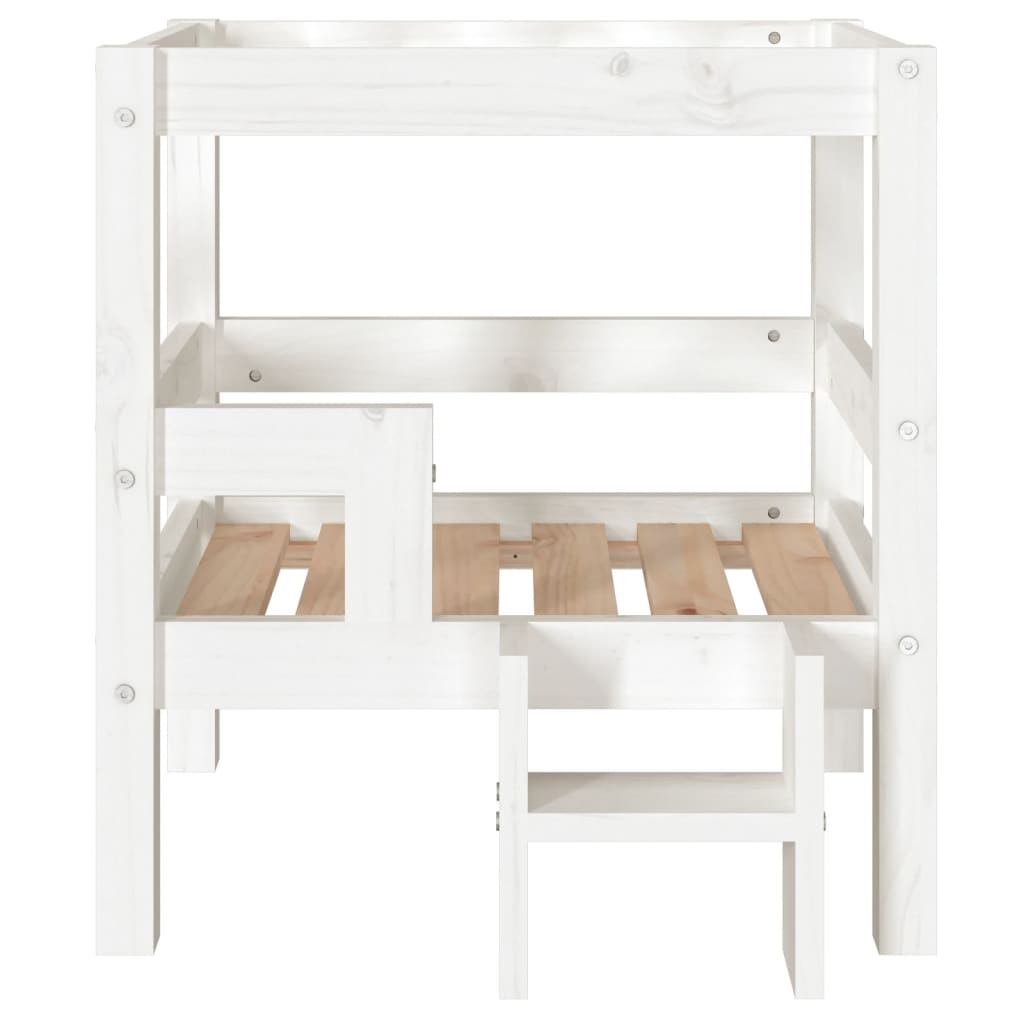 Cama para cães 55,5x53,5x60 cm madeira de pinho maciça branco