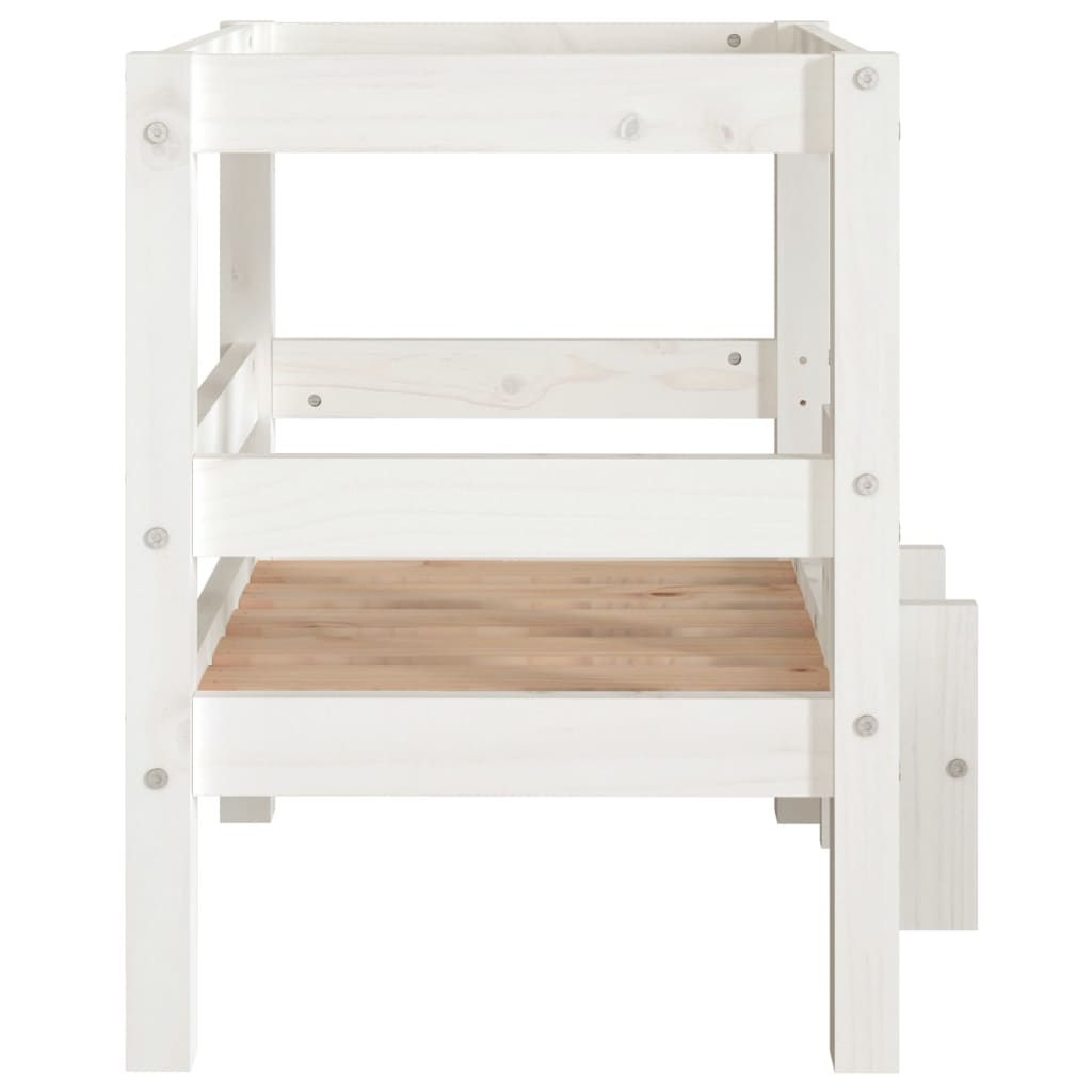 Cama para cães 55,5x53,5x60 cm madeira de pinho maciça branco