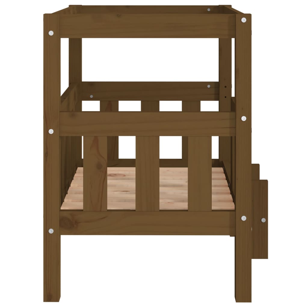 Cama para cães 65,5x43x70 cm pinho maciço castanho mel