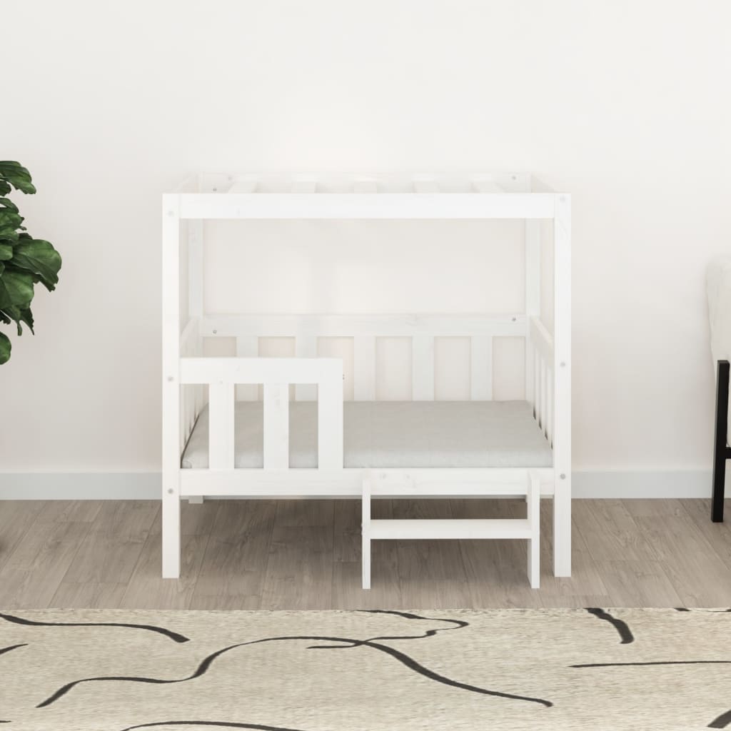 Cama para cães 95,5x73,5x90 cm madeira de pinho maciça branco