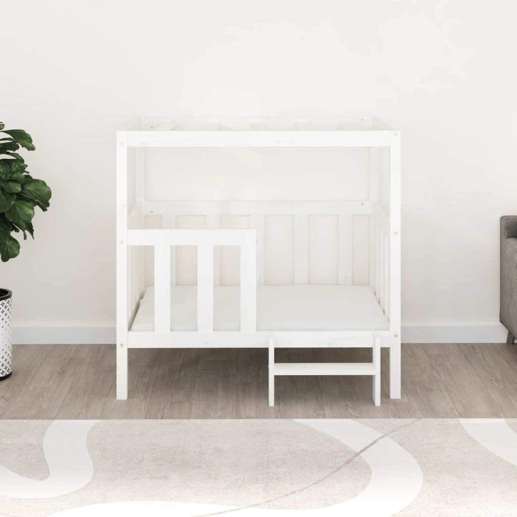 Cama para cães 105,5x83,5x100 cm madeira de pinho maciça branco