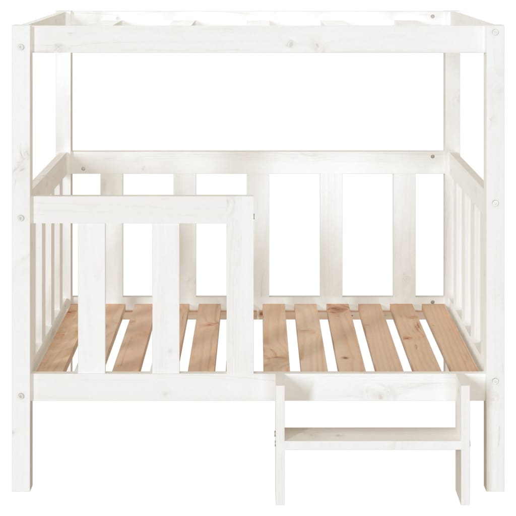 Cama para cães 105,5x83,5x100 cm madeira de pinho maciça branco