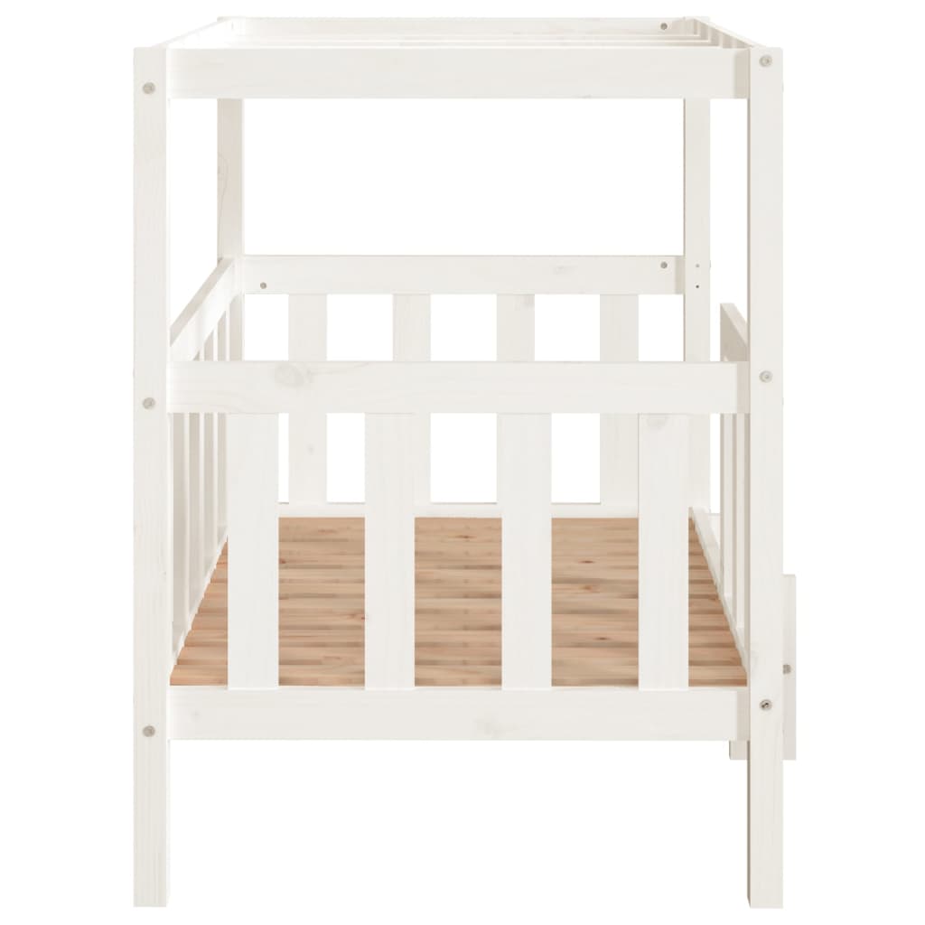 Cama para cães 105,5x83,5x100 cm madeira de pinho maciça branco