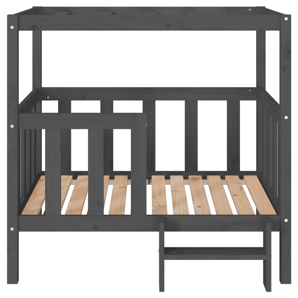 Cama para cães 105,5x83,5x100 cm madeira de pinho maciça cinza