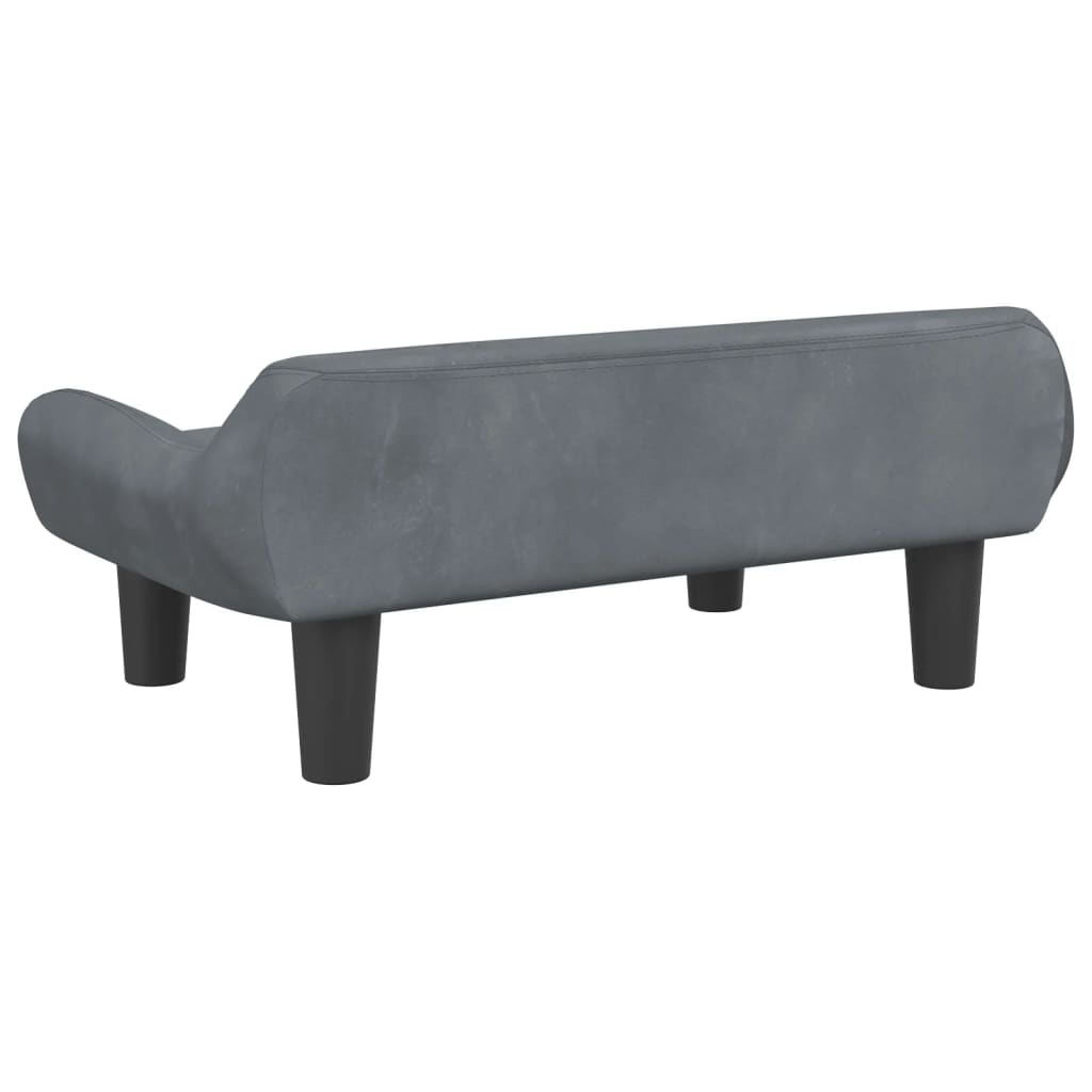 Cama para cães 70x40x24 cm veludo cinzento-escuro