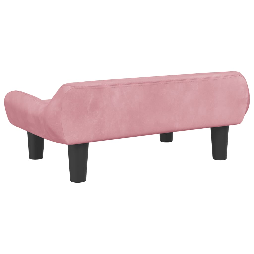 Cama para cães 70x40x24 cm veludo rosa