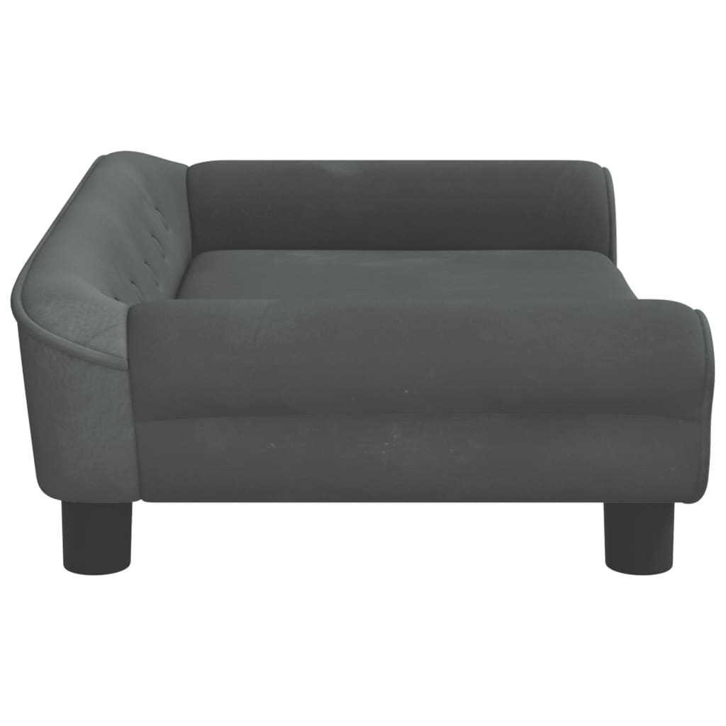 Cama para cães 70x48x22 cm veludo cinzento-escuro