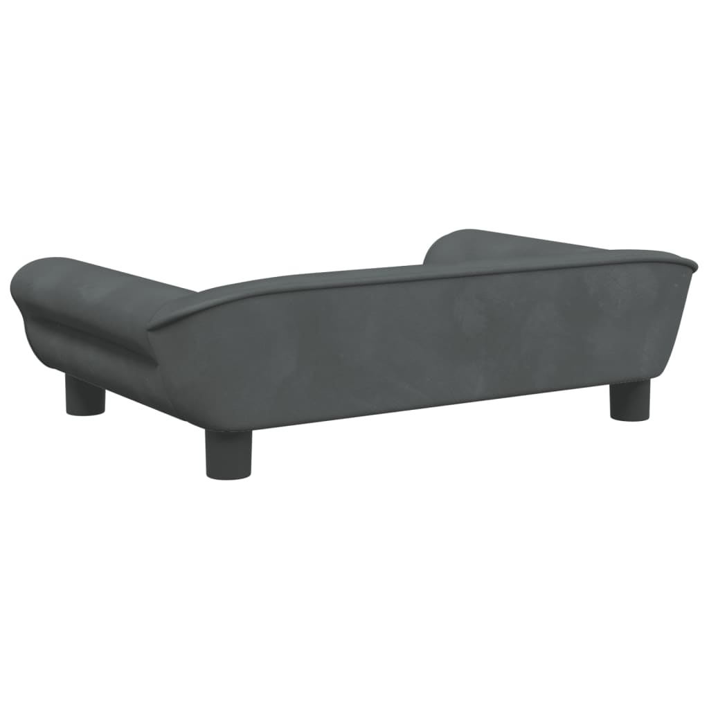 Cama para cães 70x48x22 cm veludo cinzento-escuro