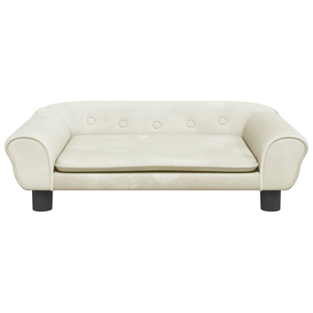 Cama para cães 70x48x22 cm veludo cor creme