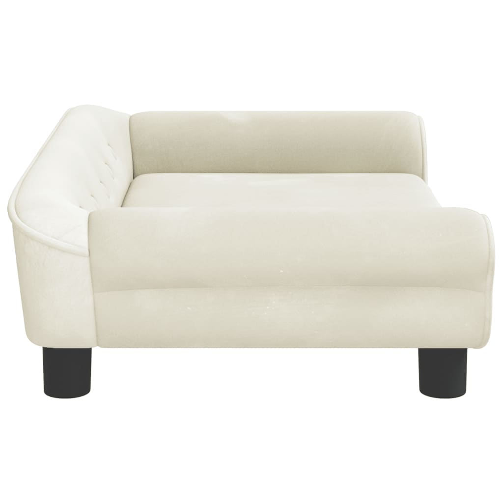 Cama para cães 70x48x22 cm veludo cor creme