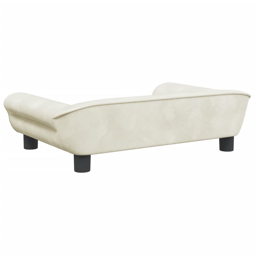 Cama para cães 70x48x22 cm veludo cor creme