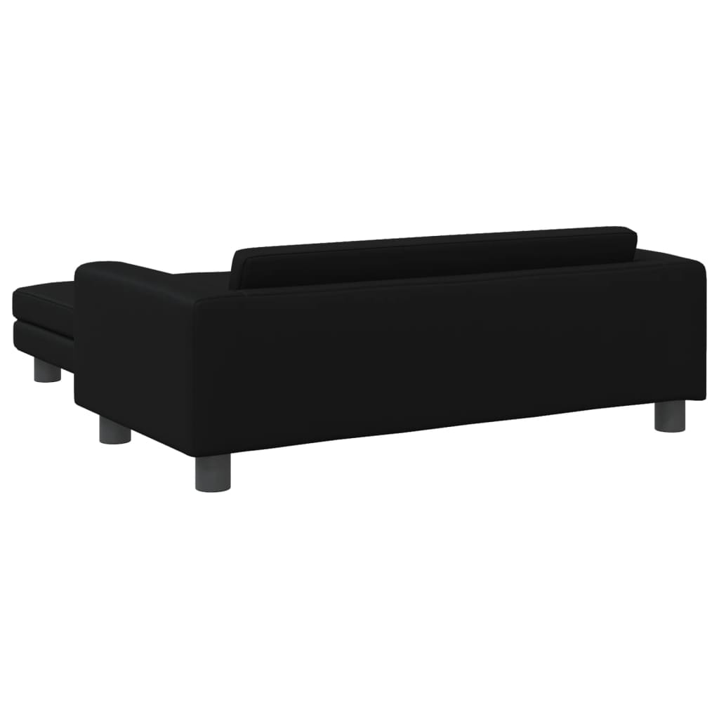 Cama para cães com extensão 100x50x30 cm couro artificial preto