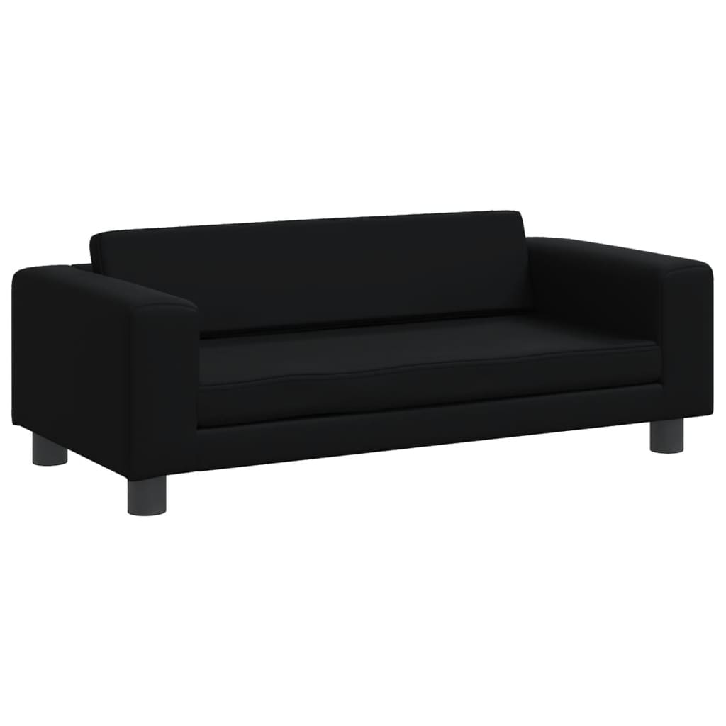 Cama para cães com extensão 100x50x30 cm couro artificial preto